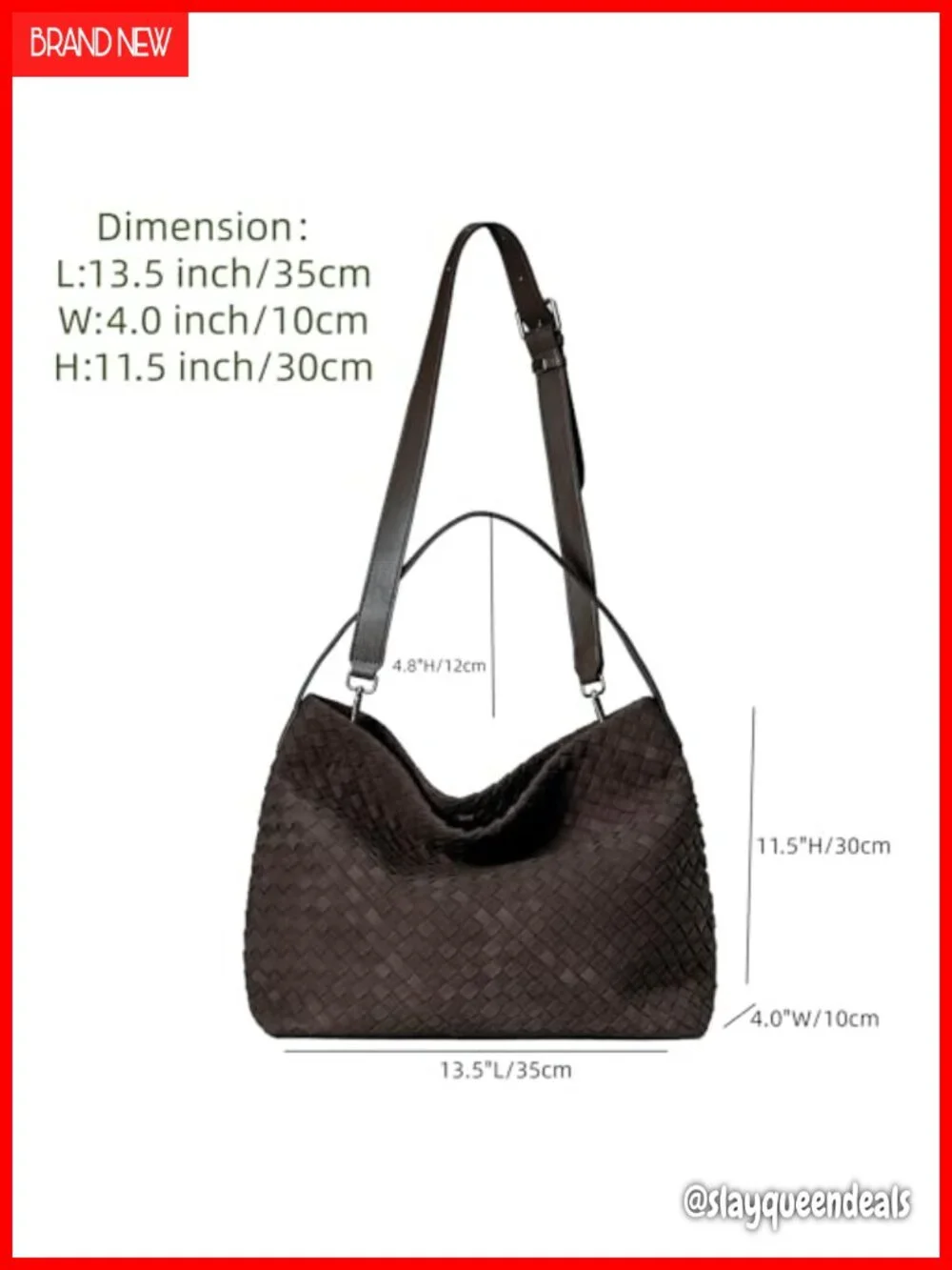 Woven Faux Suede Tote Hobo Bag Shoulder Purse for Women